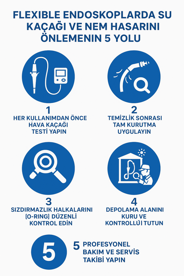 Flexible Endoskoplarda Su Kaçağı ve Nem Hasarını Önlemenin 5 Yolu
